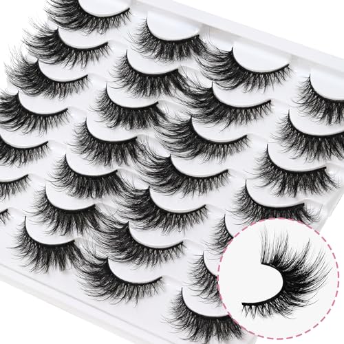 Veleasha False Eyelash, 14 Pairs Cat Eye 3D Faux Mink Lashes, Fluffy Natural Vegan Lashes thumb #4