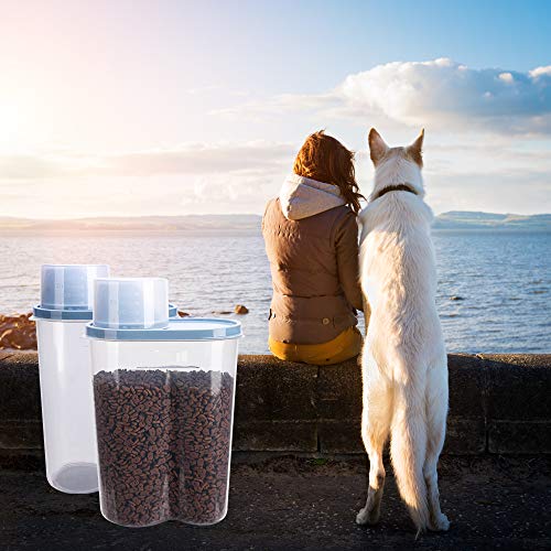 GreenJoy 2 Pack 2lb/2.5L Pet Food Storage Container with Measuring Cup, Can Covers and Bowl for Small Dog, Cat… - Image 8