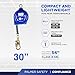 Palmer Safety SRD 30 FT. Self Retracting Lifeline I ANSI Z359.14-2021 Class 1 I SRL Device Swivel Top Galvanized Cable w/Small Steel Snap Hook I Fall Arrest Safety Yoyo