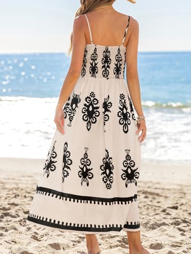 Image of CUPSHE Women's Summer Maxi Dress V Neck Paisley Slit Cami Long Dress Beach Sundress