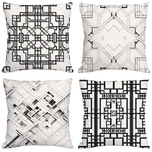 Xiaboor Kissenbezug 40x40 Schwarz Weiss 4er Set