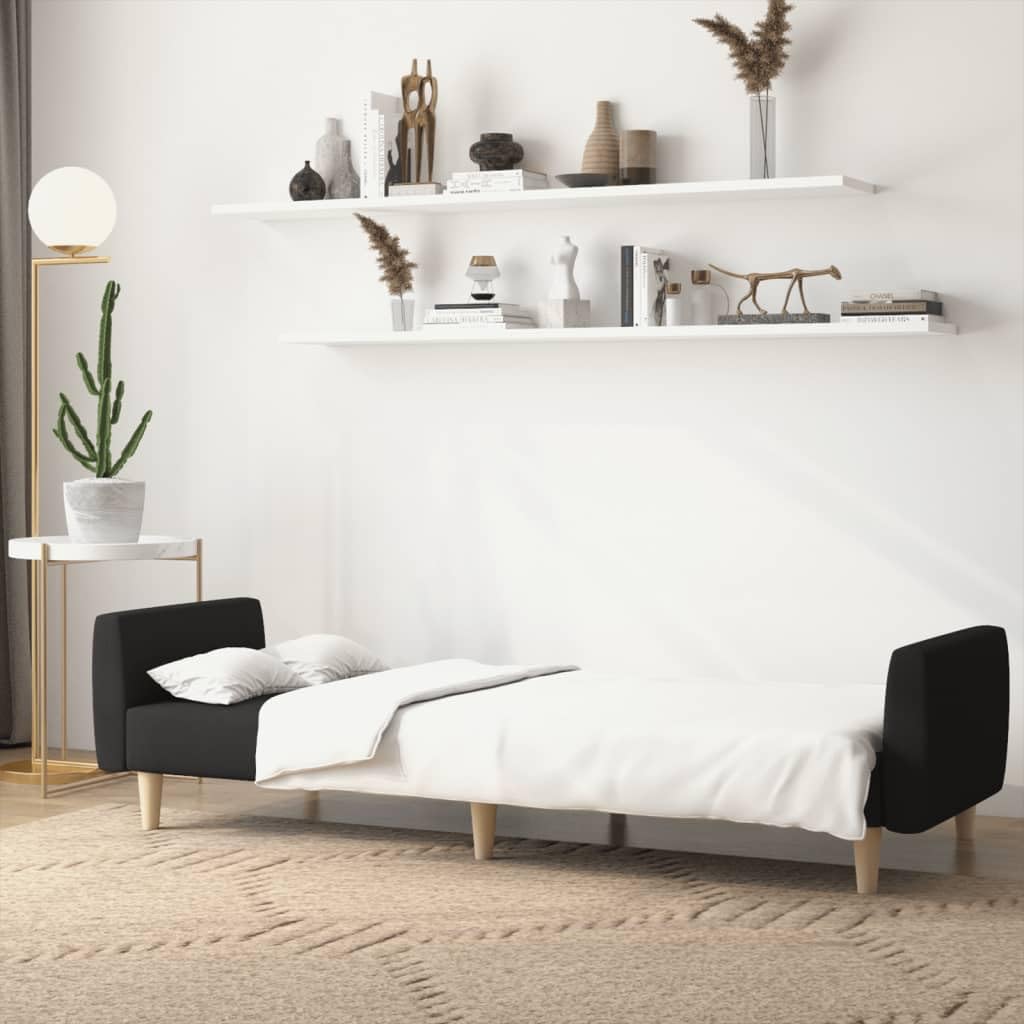 Divano Letto a 2 Posti Nero in Tessuto,Divano da Soggiorno,Divano di Design Moderno,Divano Letto 2 Posti Economico-375786