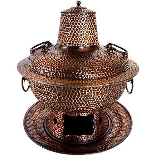Olla caliente tradicional de cobre para Shabu 36cm miniatura 1