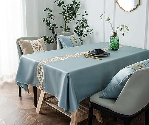 Nappe en polyester de haute qualité brodée bleu gris 110cm