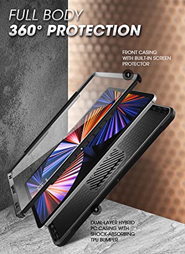 Image of SUPCASE for iPad Pro 12.9 inch Case 2022 /2021 /2020 with Pencil Holder Black