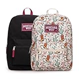 Montana West Backpack for Women Men 2 PCS Lightweight College Bookbags Casual Daypack Backpacks for Commute & Travel
