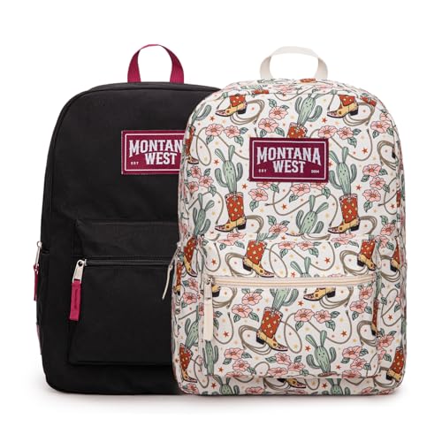 Montana West Backpack for Women Men 2 PCS Lightweight College Bookbags Casual Daypack Backpacks for Commute & Travel
