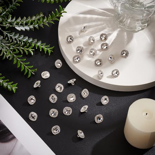 MAYJOYDIY 50 Pcs Square Rhinestone Crystal Buttons - Image 4
