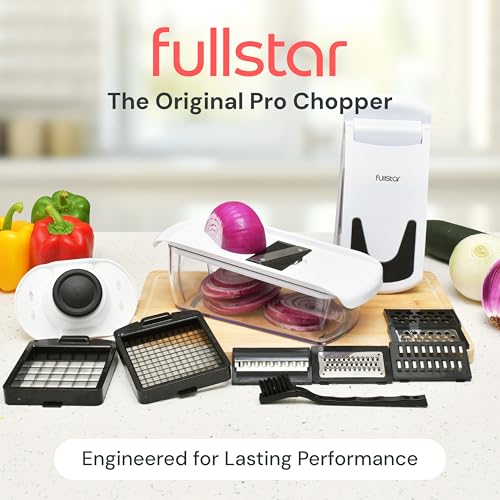 Fullstar The Original Pro Chopper - Vegetable Chopper and Spiralizer, Food Chopper with Container, Fruit Slicer, Kitchen Gadgets & Accessories, Home Essentials (All in 1, White)