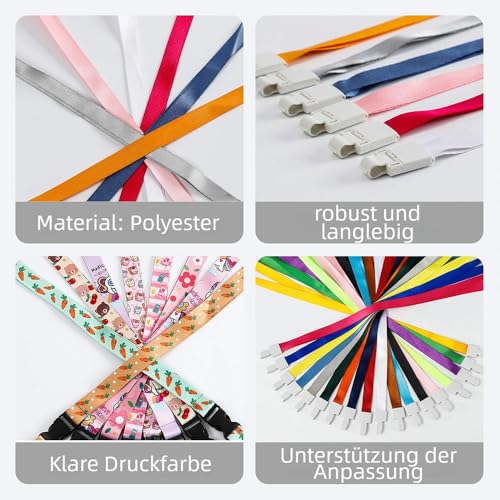 1-1000pcs Schlüsselband Lanyard personalisierte Hals Lanyard mit Bild, mit Logo/Foto/Text/Name für Büro, Schule, Ereignis Kundenspezifische Lanyards Bulk für Ereignis-Firmengebrauch