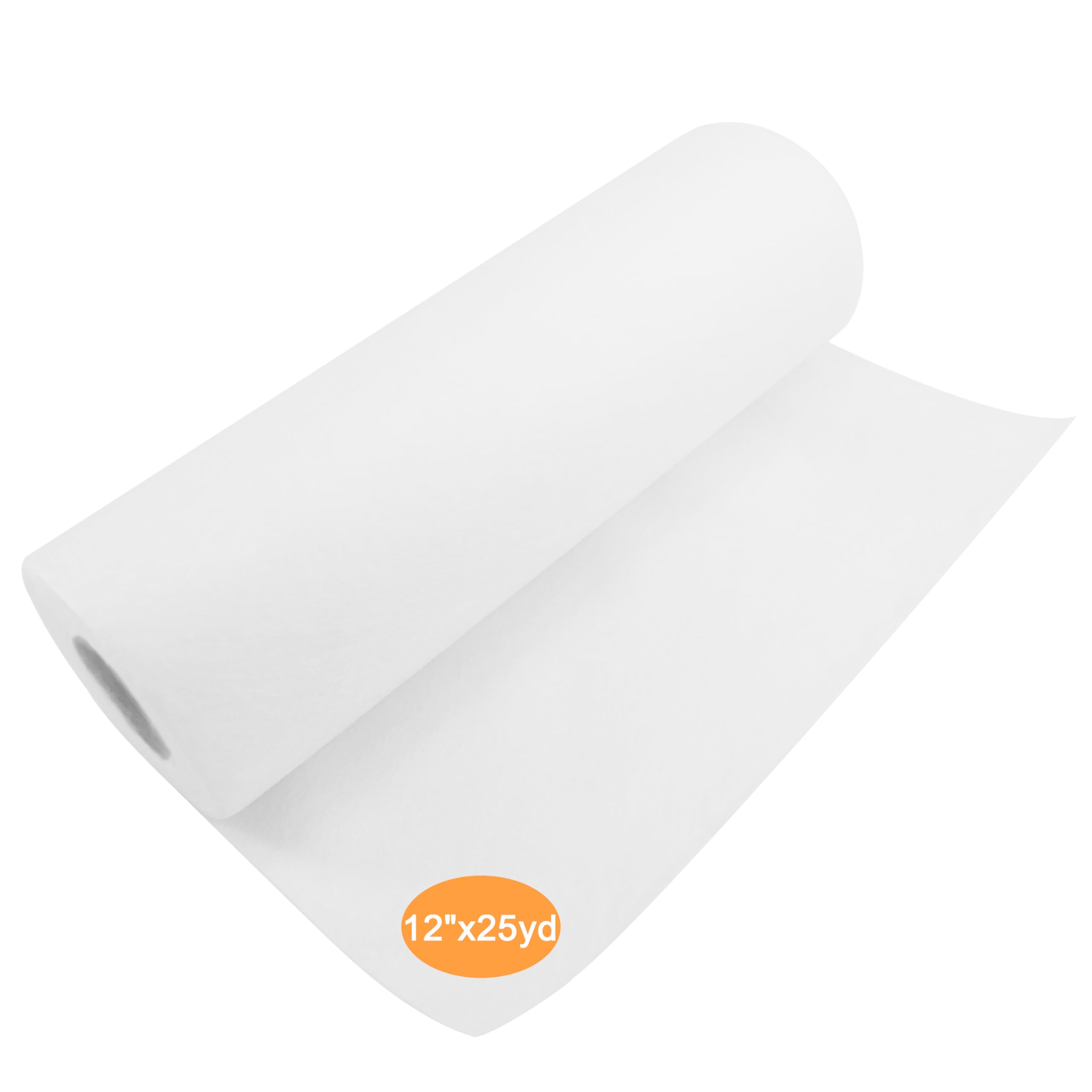 Wash Away - Water Soluble Machine Embroidery Stabilizer Backing & Topping 12" x25Yd roll - Light Weight 40gm (1.5oz) - Cut into Variable Sizes for Machine Embroidery and Hand Sewing