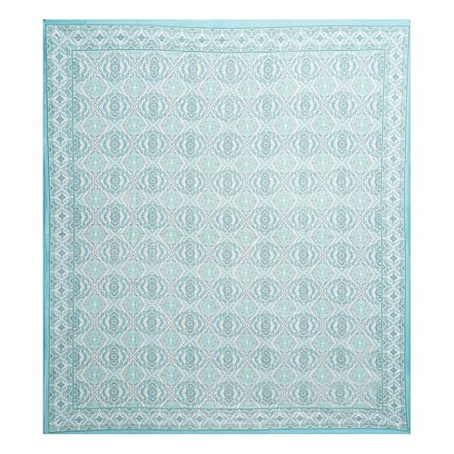 Image of Living Roots Jaipuri Hand Block Print Double Cotton Bedsheet & 2 Pillow Covers, for Mattress Upto 8 inches Thick, No Colour Bleeding, Blue Colour, Super King Size 96 * 104 inches, 150TC (579-C)