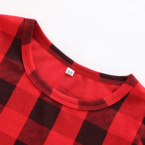 Toddler Baby Girls Christmas Buffalo Plaid Ruffle Deer Long Sleeve Smocked Dress Fall Winter Xmas Clothes Set (Black, 2-3 Years)