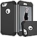 MAXCURY iPhone 6 Case, iPhone 6s Case, 3 in 1 Shockproof Slim Hybrid Hard PC Soft Silicone Rugged Rubber Bumper Full Body Protective Phone Case Cover for iPhone 6/6S (4.7 inch) (Black)