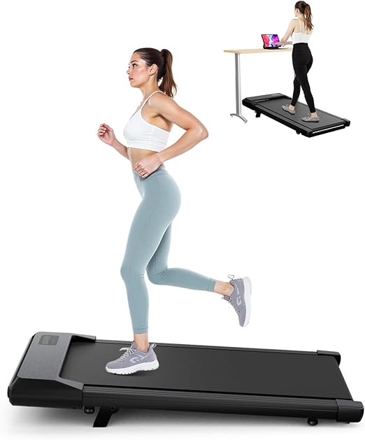 SupeRun Under Desk Walking Pad With Incline: Compact Treadmill for Home Office