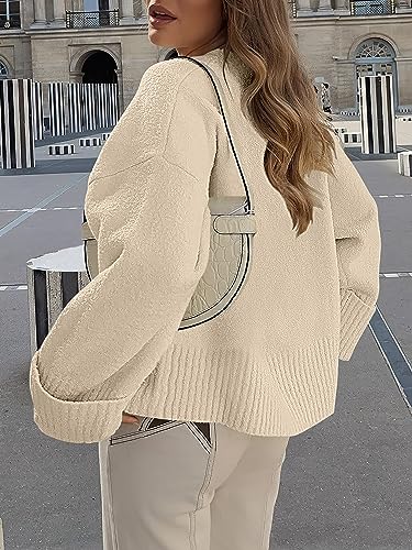 LOGENE Women's Oversized Sweater Crewneck Long Sleeve Soft Fuzzy Knit Pullover Sweaters 2025 Fall Winter Warm Tops Clothes3