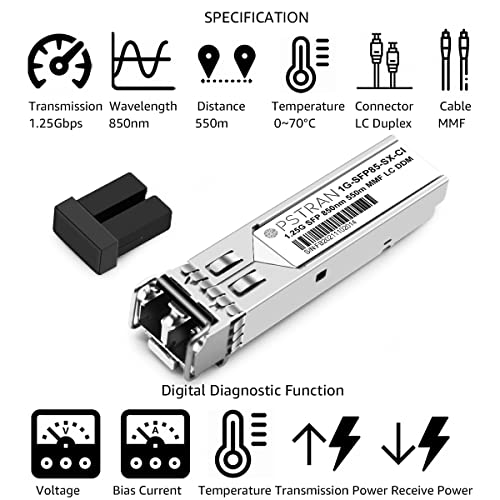 Image of 1000BASE-SX SFP Optical Transceiver Module Compatible with Cisco GLC-SX-MMD GLC-SX-MM SFP-GE-S GLC-SX-MM-RGD 850nm 550m DDM Duplex LC MMF 4pcs /Pack