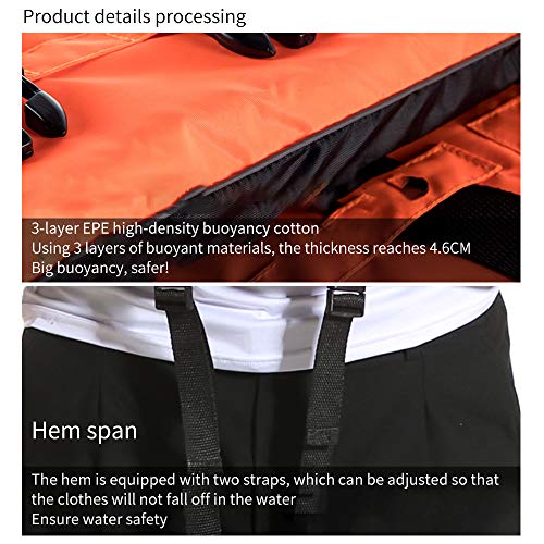 huayao Colete de natação para adulto, colete salva-vidas flutuante com barra luminosa de apito salva