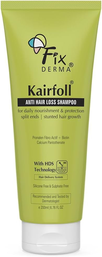FIXDERMAKairfoll Anti Hairloss Shampoo | Shampoo for Hair Fall Control | Anti-Dandruff Shampoo | Hair Shampoo for Women & Men - 200 ml