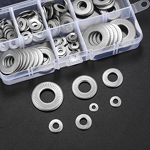 belleville 128 pcs conical knurled spring washers stainless steel coned-disc amp disc cupped spring washers assortment set m3-m12