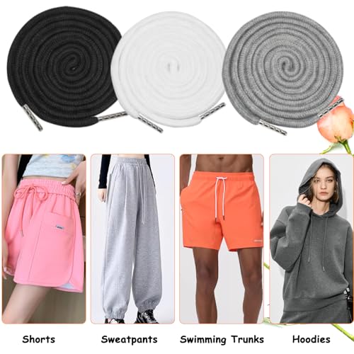 12 Pcs 66 Inches XL Drawstring Cords Replacement Extra Long Hoodie Strings with 2 Pcs Metal Easy Threader Tool for Hoodies Shorts Sweatpants Jackets Pants Trunks Coats by Kackaidi - Used condition - Image 7