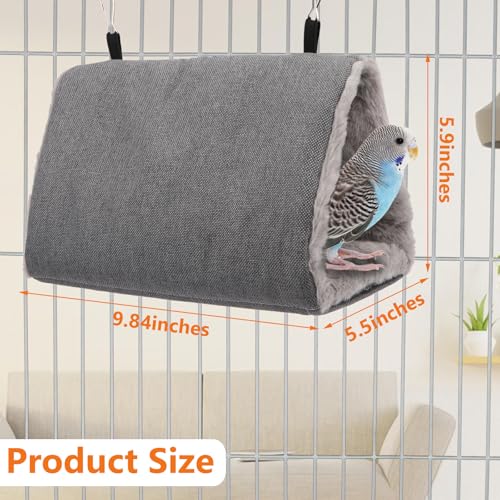 Image of Litewoo Bird Nest Bed for Parrot Warm Winter Hanging Hammock Hut, M, Grey