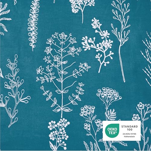 Image of Bedsure Queen Comforter Set - Teal Blue Bed Set, 3 Pieces Cute Floral Bedding, 1 Soft Reversible Botanical Flowers Comforter and 2 Pillow Shams