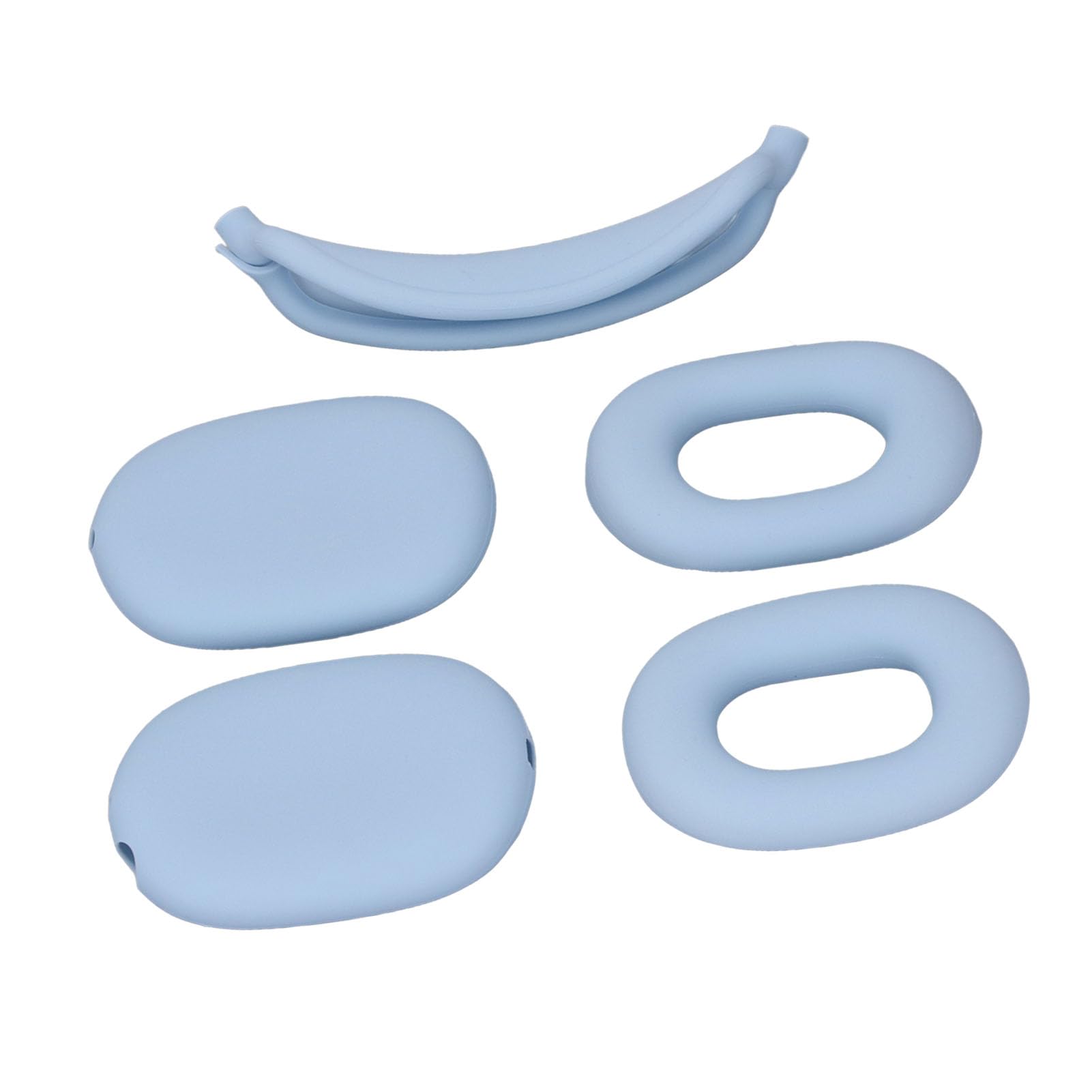 Custodia rigida per cuffie con copertura dei padiglioni auricolari in silicone, borsa protettiva da viaggio per cuffie, custodia per cuffie in EVA con funzione di spegnimento (Cielo blu)