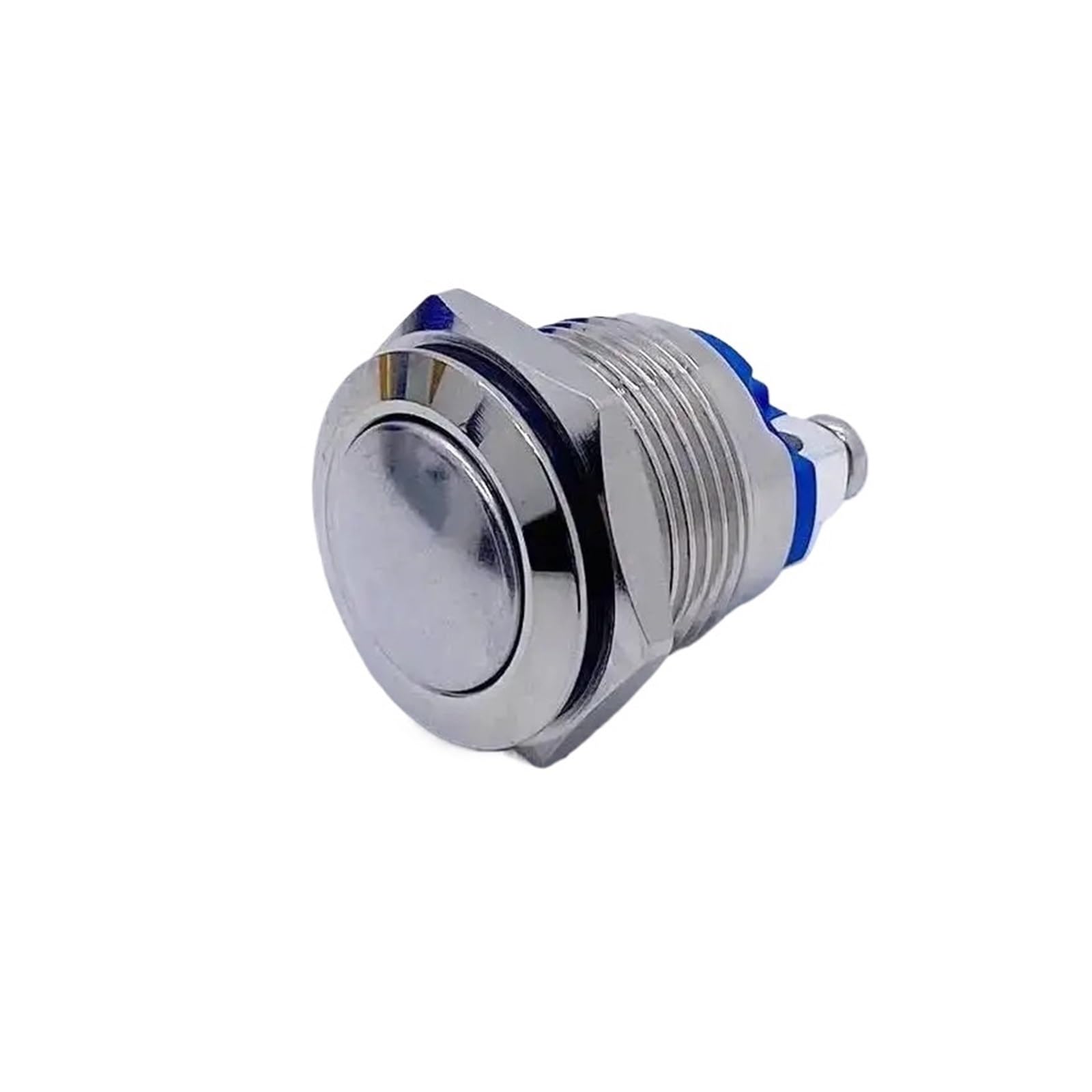 KFGWOPOYVY 16mm Metal Push Button Switch IP65 Waterproof Nickel Plated Brass Press Self-reset 1NO High/Flat/Shape Round Momentary(Dome Head)