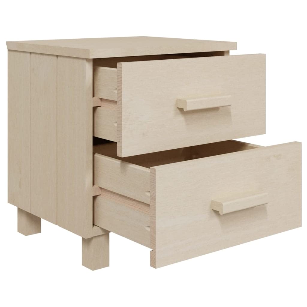 vidaXL Tables de Chevet HAMAR 2pcs Marron Miel 40x35x44,5cm Bois