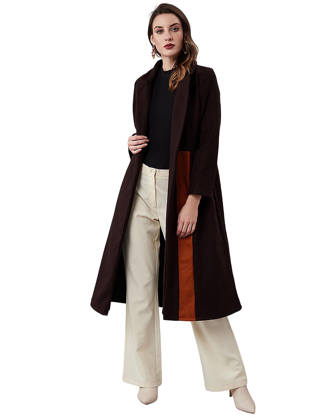 athena lifestyle Women and Girls Wool Regular Fit Solid Long Sleeve Brown Casual Coat-picture-32