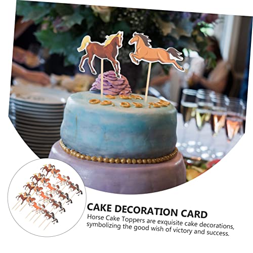 Abaodam 32Pcs Bolo Oito Cavalos Decoração Animal Decoração Do Bolo Papel Bebê