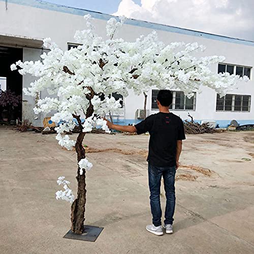 Ewyi Artificial White Lean Blossom Cherry Tree, Lean Silk Sakura Flowers Tree, Faux Lean Peach Flowers Tree For Wedding Party Home Decor Indoor Or Outdoor 62 In, Blue #TOP2