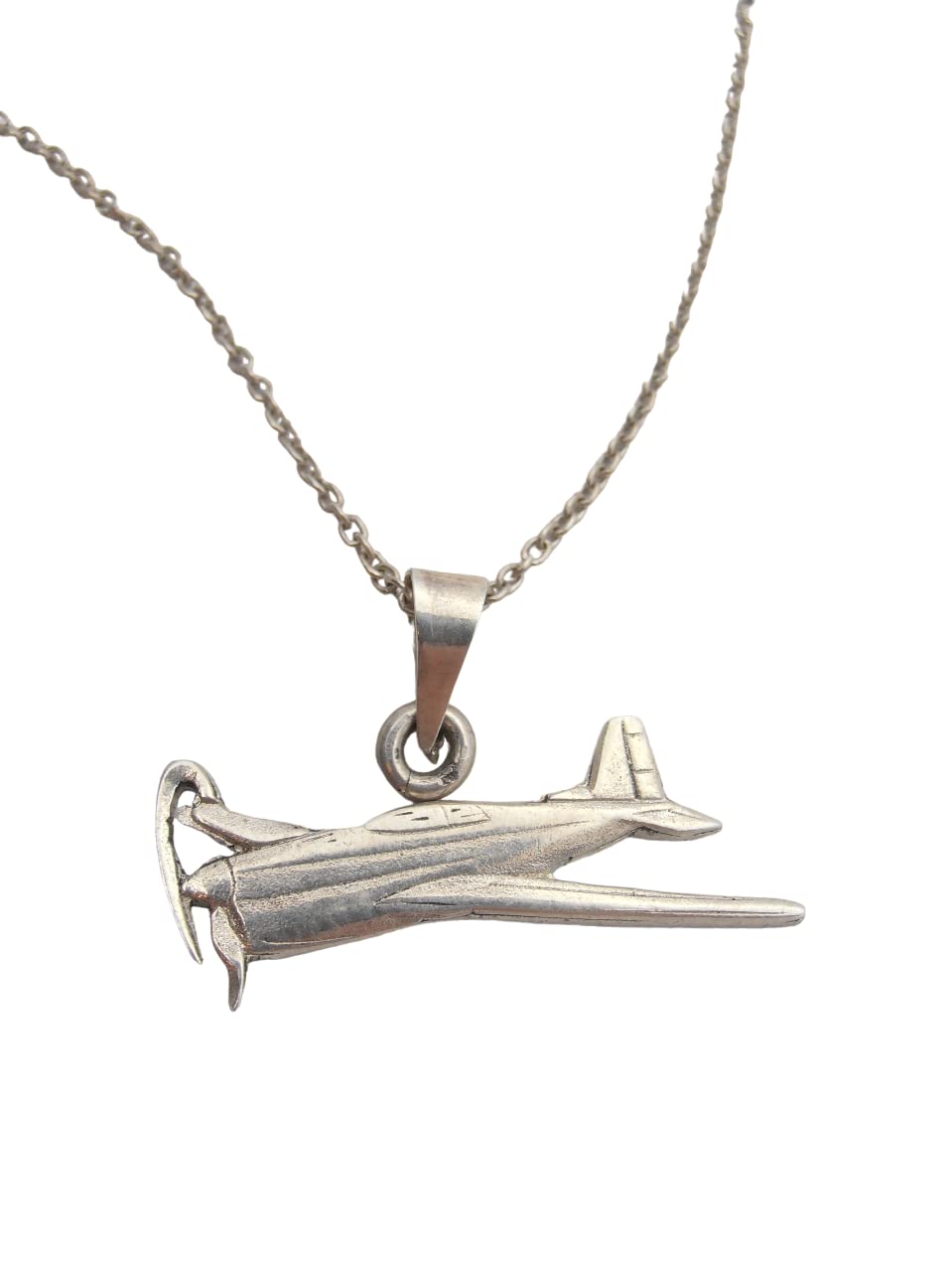 Pendentif avion argent 925 collier ras-du-cou chaîne fine bijoux aviation pilote air force