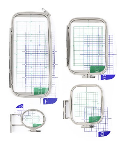 HimaPro 4pc Embroidery Hoop Set Replace for Brother SA442, SA443, SA444, and SA445 Hoops/Good for PE700, PE750, PE770, PE780D, PE800, PC6500, PC8200, PC8500, Innovis 1250D, SE1900 Sewing Machines