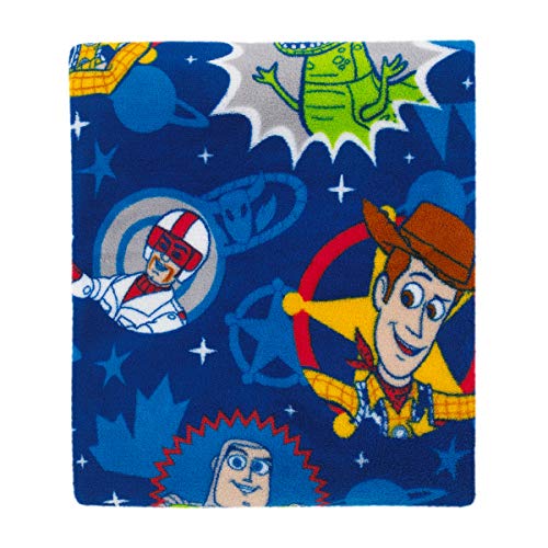 Image of Disney Toy Story 4 - Blue, Green, Yellow & Red Super Soft Plush Toddler Blanket, Blue, Green, Yellow, Red, 40x50 Inch (Pack of 6)