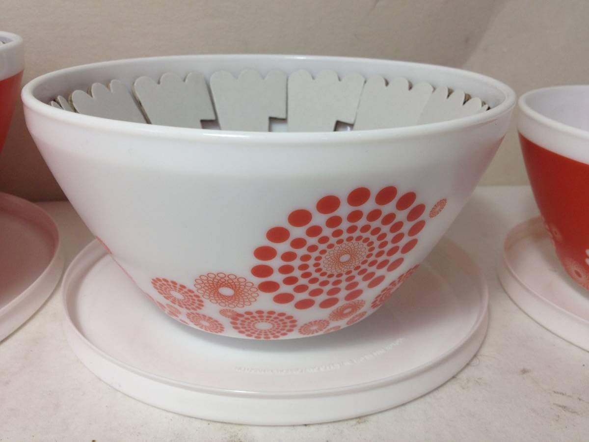 Pyrex VINTAGE CHARM ドット柄の陶器ボウル5個セット Pyrex VINTAGE CHARM ドット柄の陶器ボウル5個セット | ヤマダウェブコム