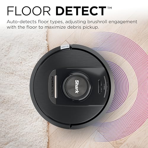 Shark PowerDetect Self-Empty Robot Vacuum with NeverStuck Technology, Auto Deep-Clean Carpets & Hardfloors, 30 Day Capacity HEPA Bagless Base, for Pet Hair, WiFi Black, AV2820S by Shark - Image 4