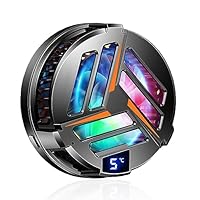 Magnetischer Telefonkühler, Halbleiter-Handy-Lüfter-Kühlkörper, Tragbarer Handy-RGB-Kühler für Gaming-Videos, Streaming Vlog, Digitale Anzeige, Super Leise