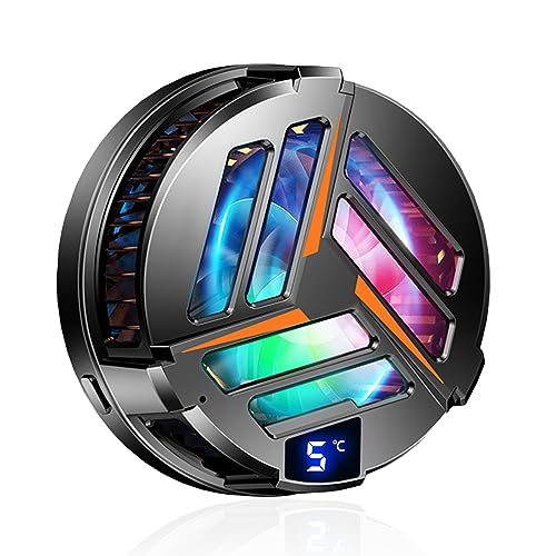 Chłodnica Telefonu Magnetyczna Chłodnica Telefonu Wentylator Chłodzący do Gier, Kompatybilny z 12,13 i 14 Series, Wyświetlaczem LED do Smartfona/Tabletu