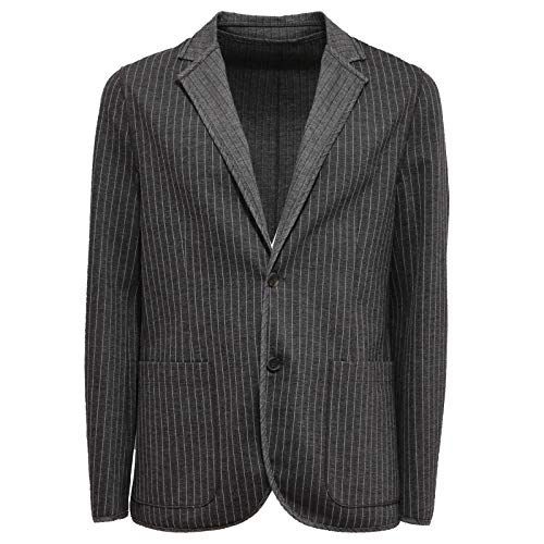  PAOLO PECORA 2717AB Giacca Uomo Dark Grey/White Stripes Knitted Jacket Men [48]