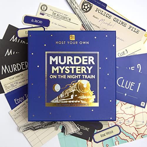 Reusable Murder Mystery on the Train Game Kit - Host Your Own Games Night For Adult - Halloween, Christmas -Orient Express 1930s Themed Dinner Party - 3 Alternative Endings - Fancy Dress Up Fun