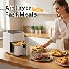 Freidora de Aire OLIXIS 3QT, Freidora Pequeña con Panel Táctil Digital PP, Temperatura Máxima 400℉, Protección contra Sobrecalentamiento y Apagado Automático, Canasta Antiadherente y Apta para Lavavajillas para Asar, Hornear, Gratinar, Recalentar, Blanco 3