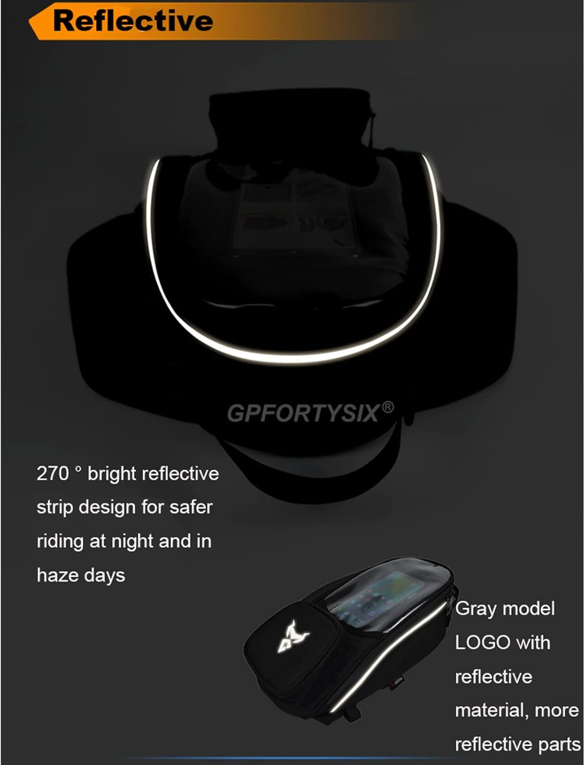 Waterproof Motorcycle Tail Bag Dual Use Motorcycle Magnetic Tank Bag Moto Shoulder Bag with Transparent Compartment,Red