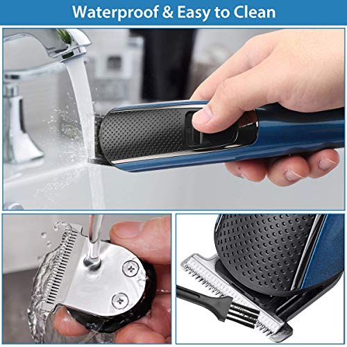 Hair Clippers Beard Trimmer for Men, HOCOSY 13 in 1 Barber Clippers Kit, Professional Cordless Waterproof Rechargeable Hair Cutting Kit, Compact Hair Grooming Kit for Men, Women & Children