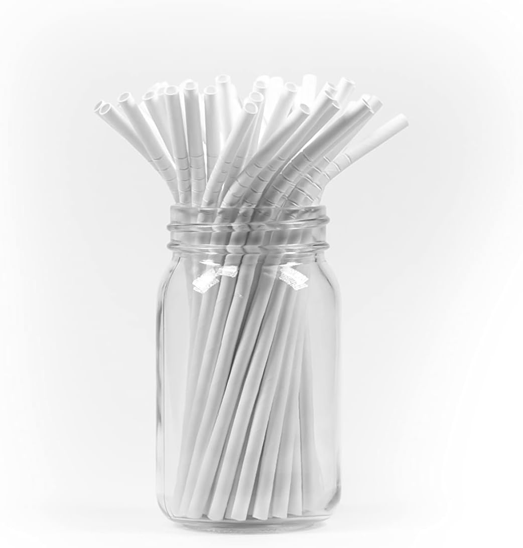 Green Planet White Flexible Paper Straw (Wrapped, 7.75″ Length, .248″ Diameter, 3,200 Ct) Extra Durable Biodegradable Jumbo for Restaurants, Parties, Clubs, Bars