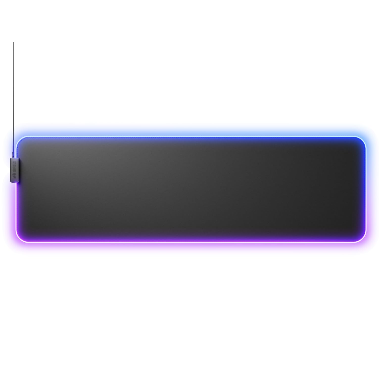 Glorious Gaming GMP 2 GLED Large Extended – podkładka pod mysz z dwustrefowym podświetleniem RGB, bezszwową krawędzią InfiniGlow, powierzchnią premium i gumowym spodem 915mm x 280mm x 3mm