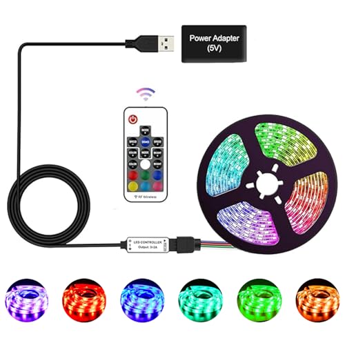 CHANJIF LEDテープライト 1m RGB 30LED 防水 調光調色 リモコン付き 切断可能 間接照明 DIY テレビ 寝室 車内