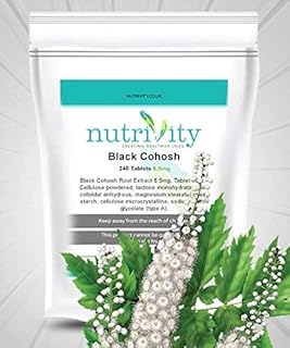 Black Cohosh Root 6.5 mg Tablets Menopause Relief Natural Supplement by Nutrivity (120)