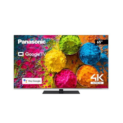 Panasonic TX-65MX710E Smart TV LED 4K Ultra HD de 65 Pulgadas, Alto Rango Dinámico (HDR), Dolby Atmos y Dolby Vision, Google TV, Google Assistant, Chromecast, Pedestal Central, Plateado